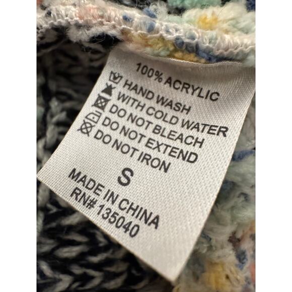 Kamana Multicolor Open Weave Open Front Fringe Cardigan Small Acrylic - Picture 6 of 7